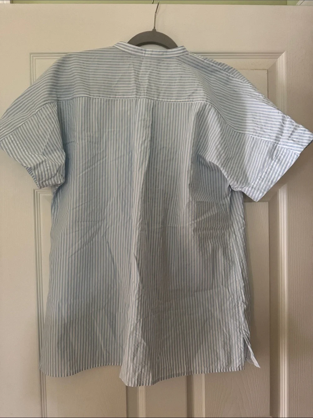 Lands' End Light Blue and White Vertical Stripe Pullover Top - Picture 3 of 3
